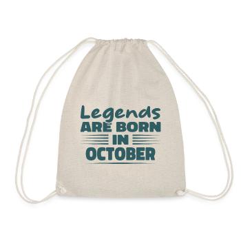 Legends are born in October - Drawstring Bag - nature - Front
