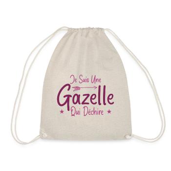Je suis une Gazelle qui déchire Humour Cadeau - Sac de sport léger - nature - Devant