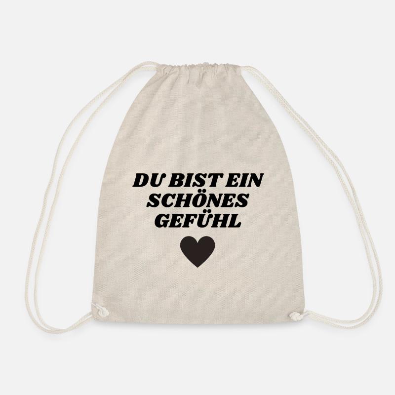 Du bist ein schönes Gefühl Ich liebe dich Geschenk - Turnbeutel - Natur