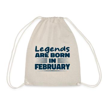 Legends are born in February - Drawstring Bag - nature - Front