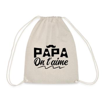 Papa on T'aime Cadeau fête des pères - Papa Cadeau - Sac de sport léger - nature - Devant