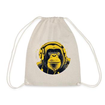 Singe se détendant avec des écouteurs - Sac de sport léger - nature - Devant