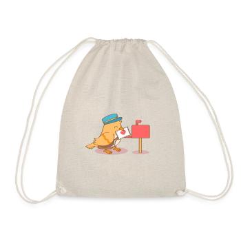 Süße Birdy Postman Liebesbrief - Turnbeutel - Natur - Vorne