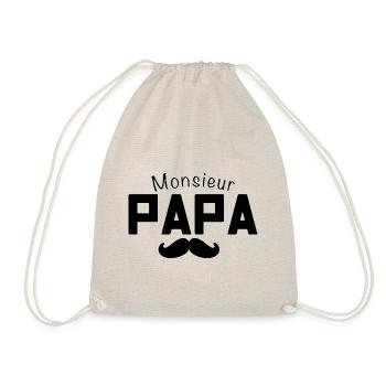 Monsieur Papa Citation Moustache Cadeau Père - Sac de sport léger - nature - Devant