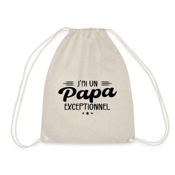 Papa | Fête des Pères | J'ai Un Papa Exceptionnel - Sac de sport léger - nature - Devant