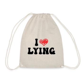 I Love Lying - Drawstring Bag - nature - Front