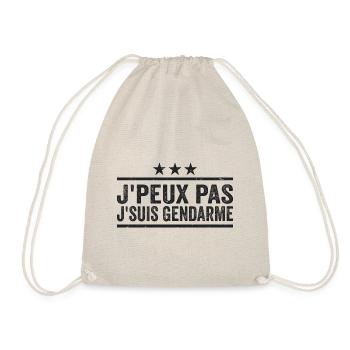 J'peux pas j'suis Gendarme Cadeau Humour - Sac de sport léger - nature - Devant