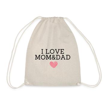 I love mom and dad - Drawstring Bag - nature - Front