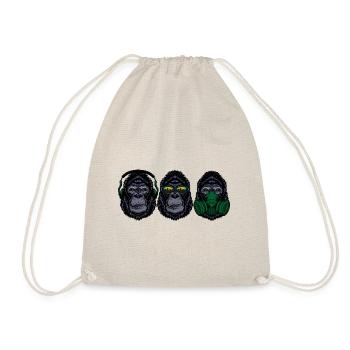 3 Wise Gorillas | Three wise gorillas - Drawstring Bag - nature - Front