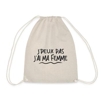 j'peux pas j'ai ma femme - Sac de sport léger - nature - Devant