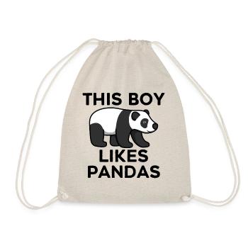 Boy Likes Panda Australia Cute Pandas Wildlife - Drawstring Bag - nature - Front