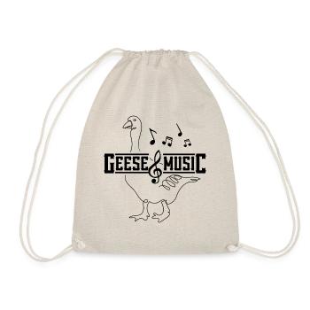 Geese and Music Notes Musician Cute Goose - Drawstring Bag - nature - Front