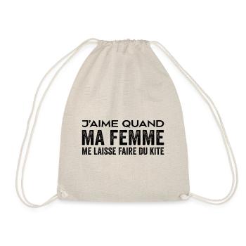 J'aime Quand Ma Femme Me Laisse Faire du Kite - Sac de sport léger - nature - Devant