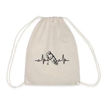 Heartbeat Hockey | Hockey Geschenk - Turnbeutel - Natur - Vorne