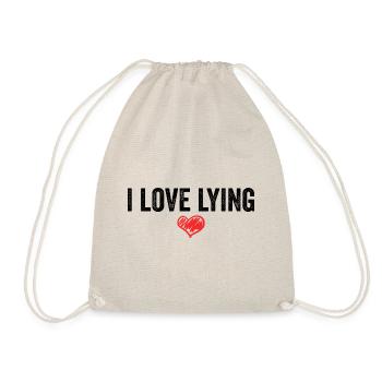 I Love Lying - Drawstring Bag - nature - Front