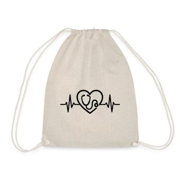 Doctor Stethoscope Heart Profession - Drawstring Bag - nature - Front