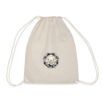 Whimsical Skull Circle - Drawstring Bag - nature - Front