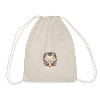 Vibrant Skull Blooms - Drawstring Bag - nature - Front