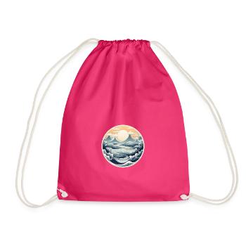Mountains of the future - Drawstring Bag - fuchsia - Front