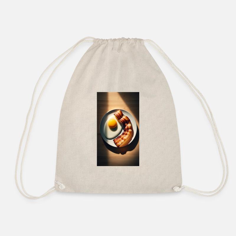 Bacon and eggs - Drawstring Bag - nature