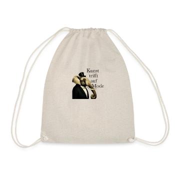 Kunst trifft auf Mode Elefanten Geschenk Shirt - Turnbeutel - Natur - Vorne