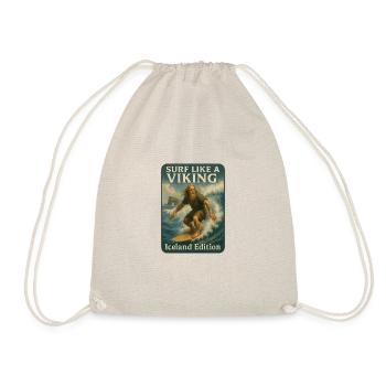 Wikinger - Surf like a Viking – Iceland Edition - Drawstring Bag - nature - Front