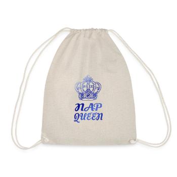 nap queen lazy funny saying - Drawstring Bag - nature - Front