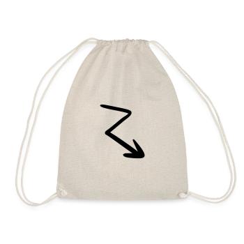 Arrow drawing sketch black - Drawstring Bag - nature - Front