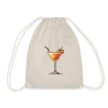 Cocktail Pixel Gamer - Turnbeutel - Natur - Vorne