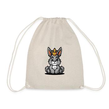 Hase Comic Krone - Turnbeutel - Natur - Vorne