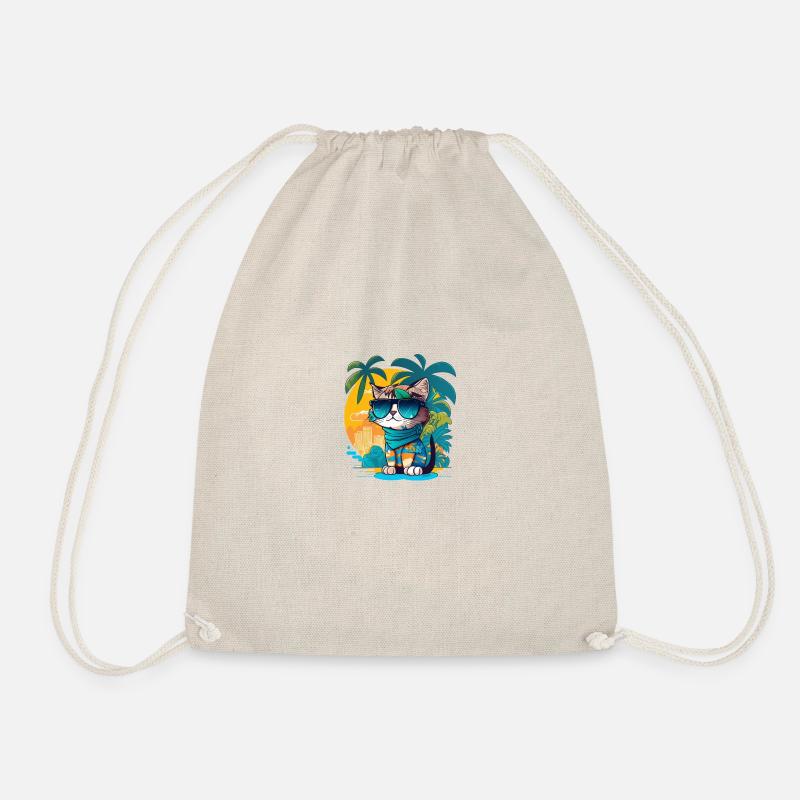 Cute Cat Tropical 4 - Turnbeutel - Natur