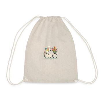 Flower Bike 1 - Drawstring Bag - nature - Front