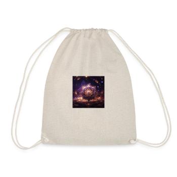 Crystal, Matrix, Chakra, Purple and Gold - Drawstring Bag - nature - Front