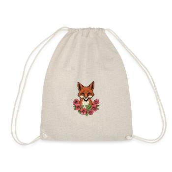 Fuchs in Blumen - Turnbeutel - Natur - Vorne