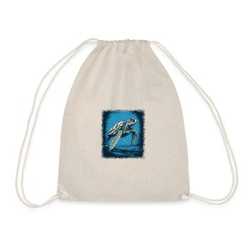 Jokes Funny Animal Tribal Turtle Gift Animal Park - Drawstring Bag - nature - Front