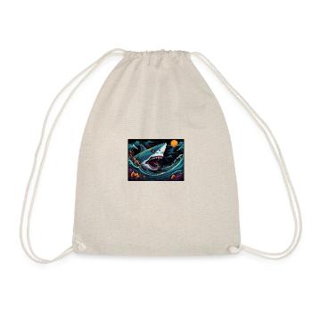 SHARK - Drawstring Bag - nature - Front