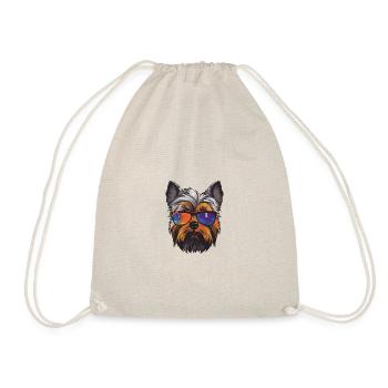 Yorkshire Terrier Hund Kopf Cool - Turnbeutel - Natur - Vorne