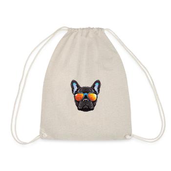 French Bulldog Dog Head - Drawstring Bag - nature - Front