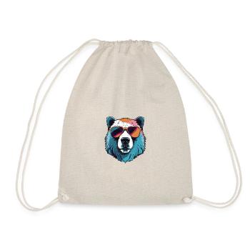 Polar Bear Cool Head Party Polar Bear - Drawstring Bag - nature - Front