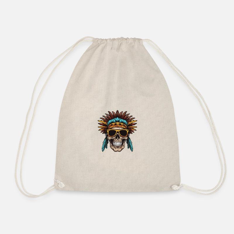 Apache Totenkopf Indianer - Turnbeutel - Natur