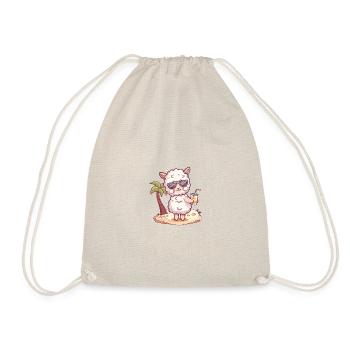 Alpaca Llama Summer Beach Comic - Drawstring Bag - nature - Front