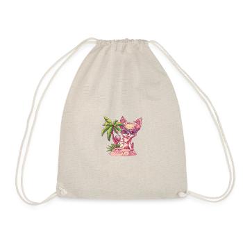Chihuahua Dogs Summer Beach Comic - Drawstring Bag - nature - Front