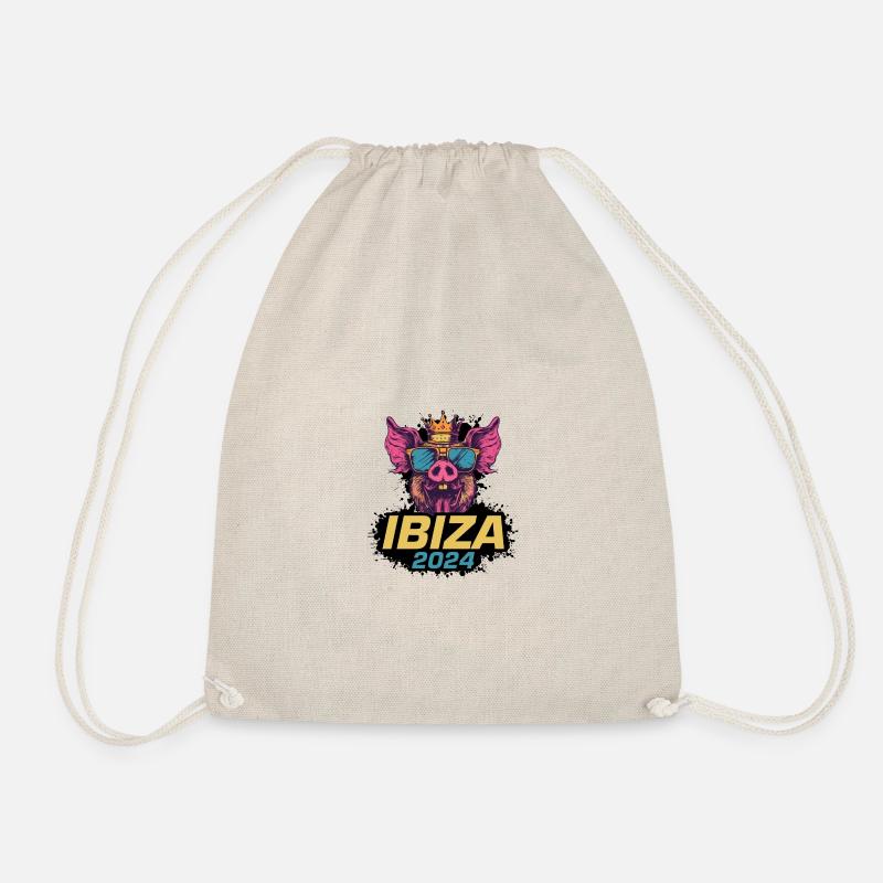 Ibiza 2024 Party Pig - Drawstring Bag - nature
