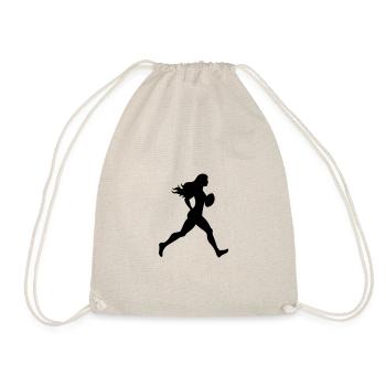 American Football Woman Silhouette - Drawstring Bag - nature - Front