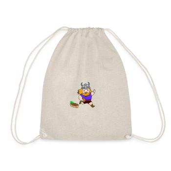 a viking play football - Drawstring Bag - nature - Front