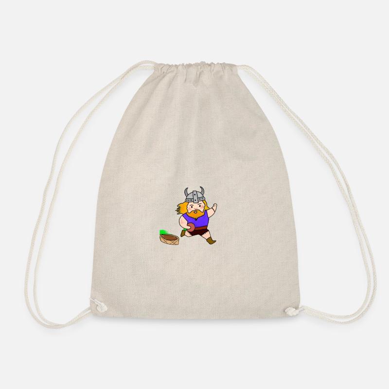 a viking play football - Drawstring Bag - nature