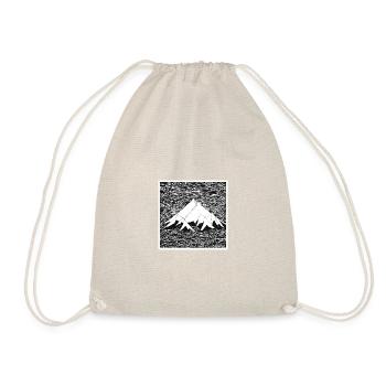 Line drawing of a mountain range - Drawstring Bag - nature - Front