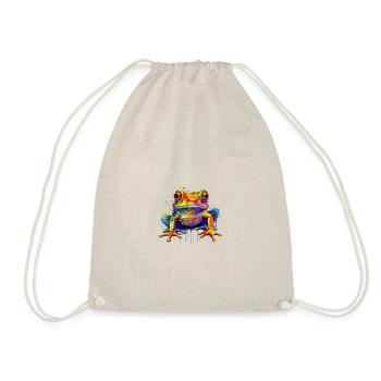 colorful dripping frog - Drawstring Bag - nature - Front