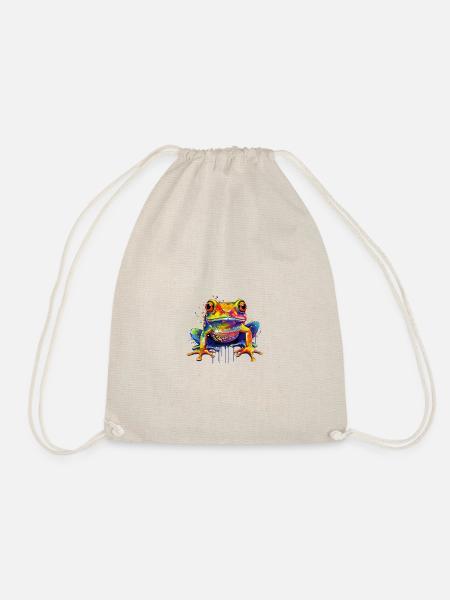 Bunter tropfender Frosch - Turnbeutel - Natur