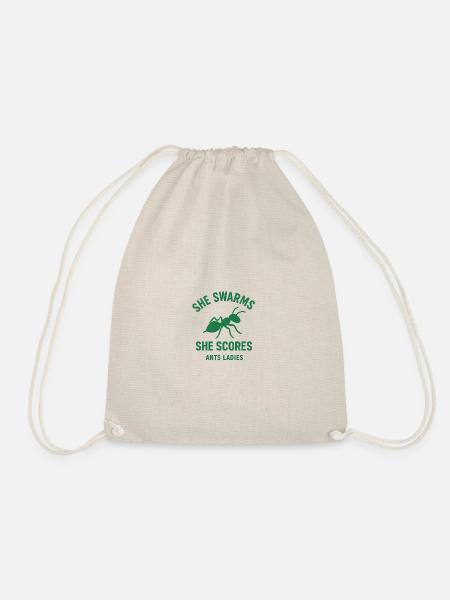 She Swams She Scores - Ants Ladies Edition - Drawstring Bag - nature